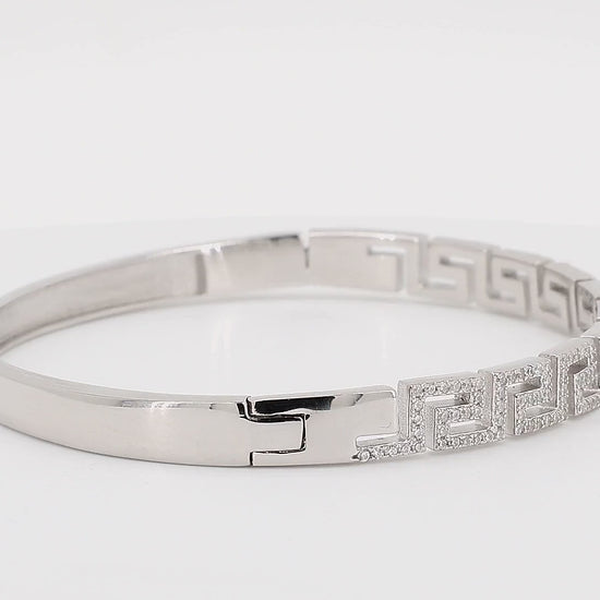 Divara Thalia Bangle sterling silver 925 cubic zirconia bracelet, 360 degree video