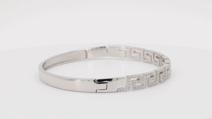 Divara Thalia Bangle sterling silver 925 cubic zirconia bracelet, 360 degree video