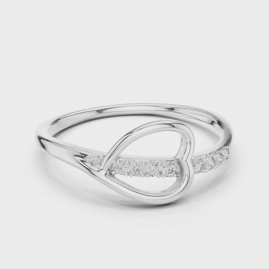 Livia Round Lab Grown Diamond Pave Crossover Ring - White Gold video