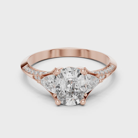 Sienna 1 Carat Cushion Lab Grown Diamond Engagement Ring - Rose Gold video