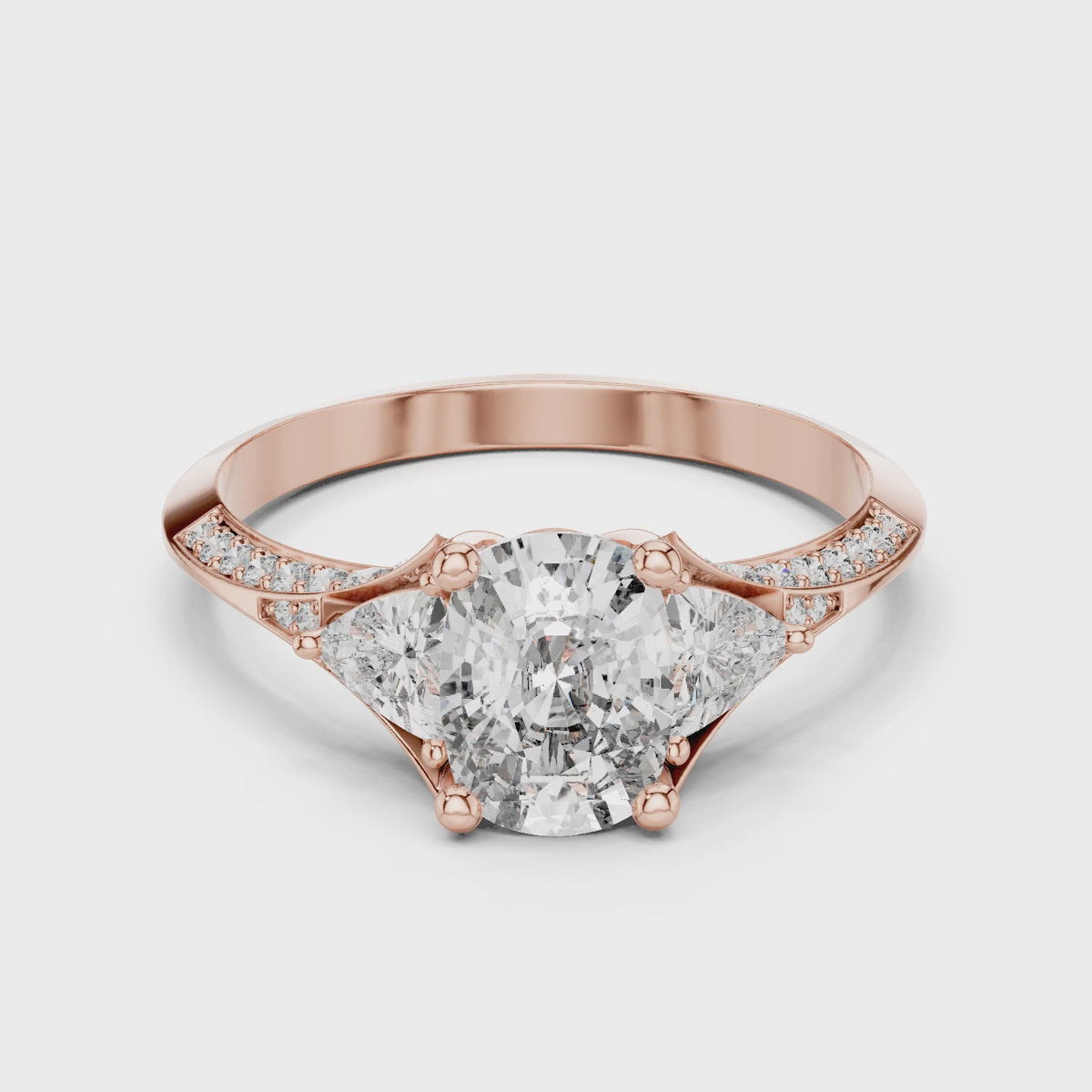 Sienna 1 Carat Cushion Lab Grown Diamond Engagement Ring - Rose Gold video