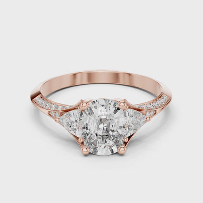 Sienna 1 Carat Cushion Lab Grown Diamond Engagement Ring - Rose Gold video