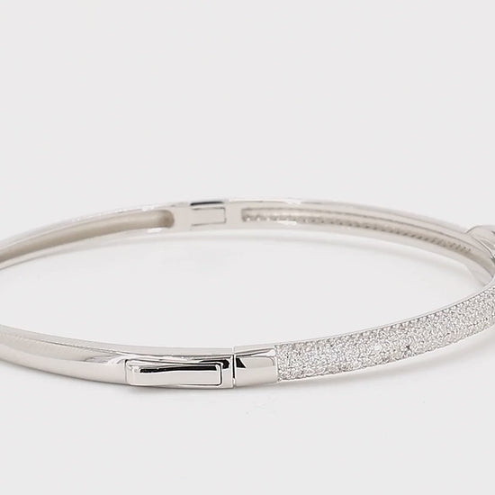 Divara Lyra Bangle sterling silver 925 cubic zirconia bracelet, 360 degree video