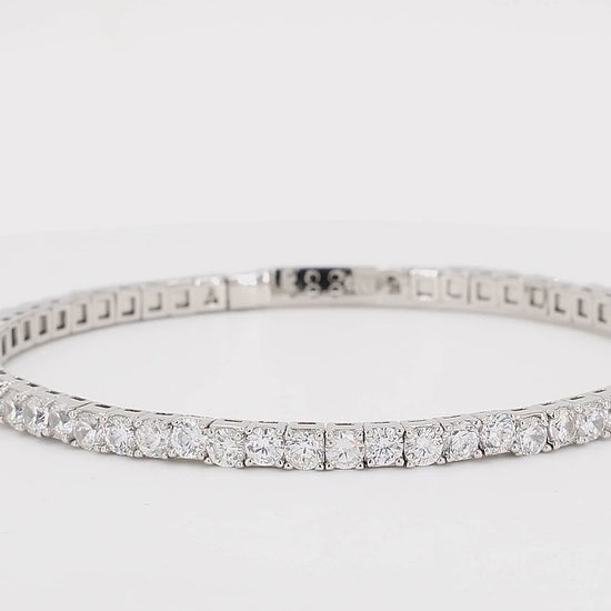 Divara Oriana Tennis Bracelet sterling silver 925 cubic zirconia bracelet, 360 degree video