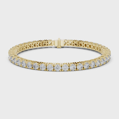 Aurora 8 Carat Round Lab Grown Diamond Double Row Tennis Bracelet - Yellow Gold video