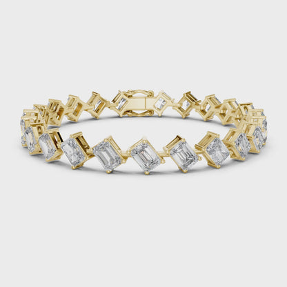Vera 15 Carat Emerald Lab Grown Diamond Tennis Bracelet - Yellow Gold video