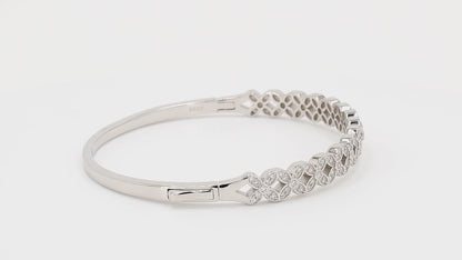 Divara Odessa Bangle sterling silver 925 cubic zirconia bracelet, 360 degree video