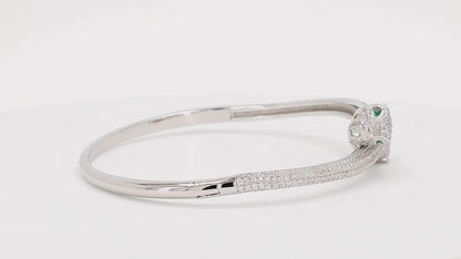 Divara Imogen Bangle sterling silver 925 cubic zirconia bracelet, 360 degree video