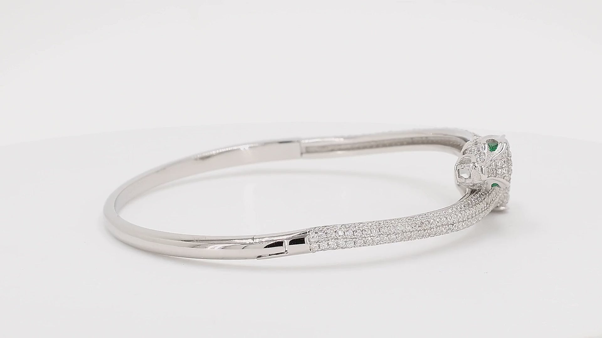 Divara Imogen Bangle sterling silver 925 cubic zirconia bracelet, 360 degree video