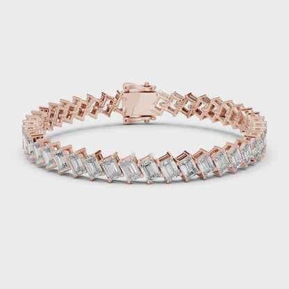 Vera 8 Carat Emerald Lab Grown Diamond Tennis Bracelet - Rose Gold video
