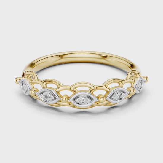 Isla Round Lab Grown Diamond Half Eternity Ring - Yellow Gold video