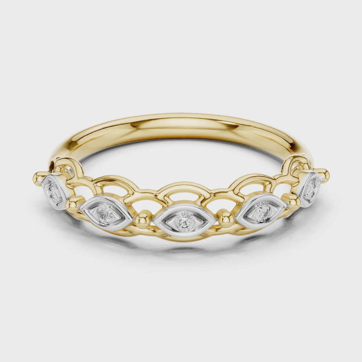Isla Round Lab Grown Diamond Half Eternity Ring - Yellow Gold video