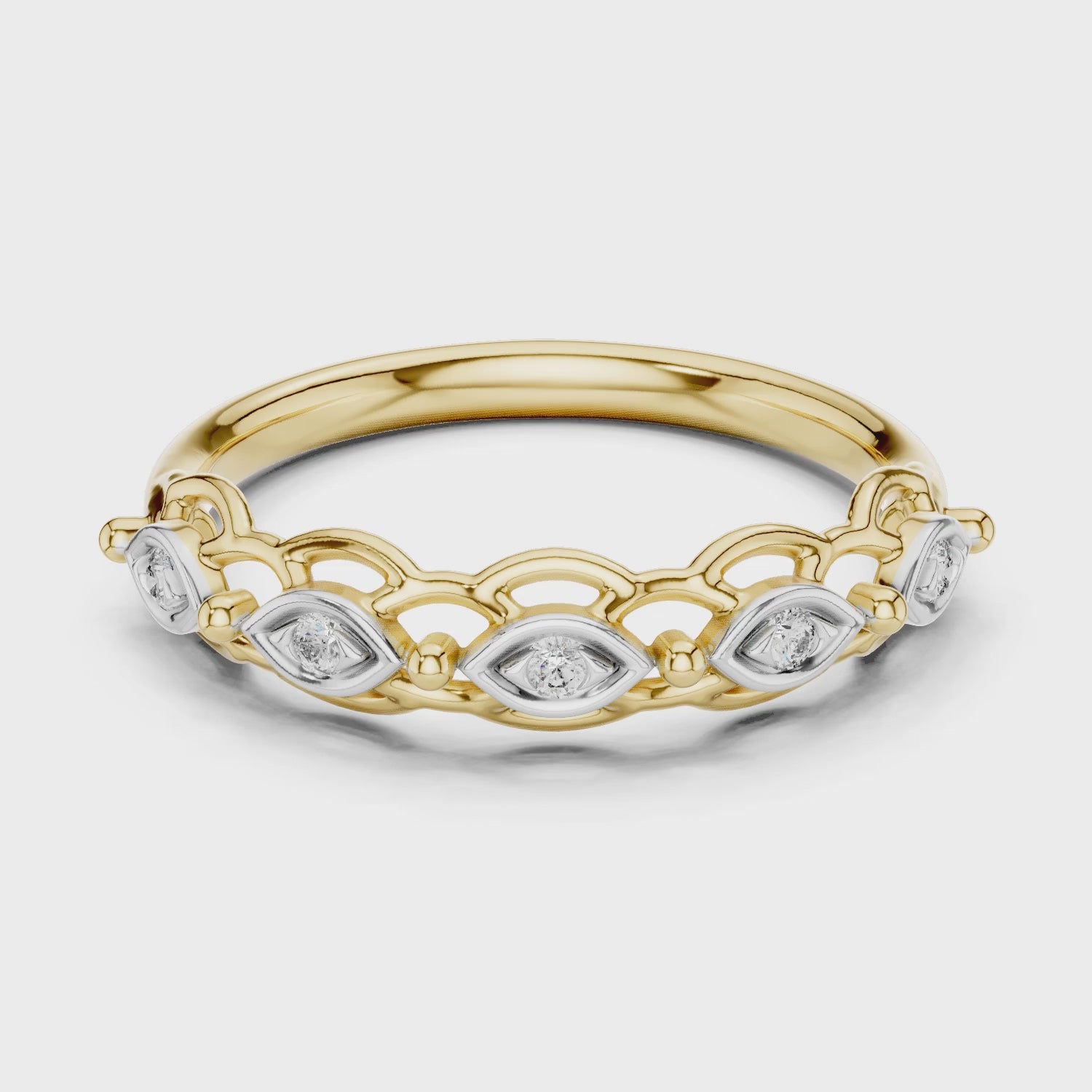 Isla Round Lab Grown Diamond Half Eternity Ring - Yellow Gold video