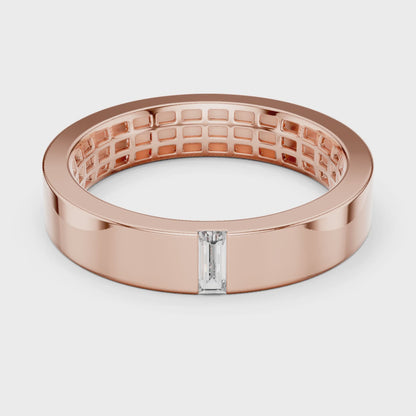 Vera Baguette Lab Grown Diamond Wedding Band - Rose Gold video