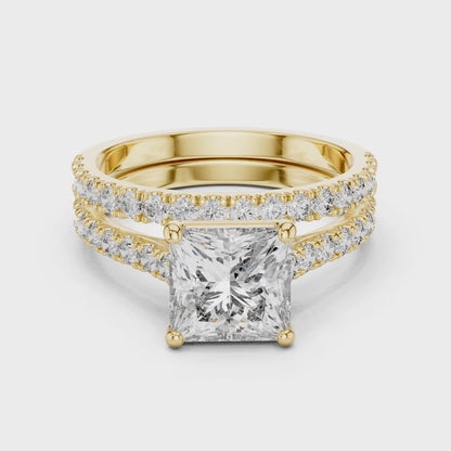 Vera 1.5 Carat Princess Lab Grown Diamond Engagement Ring - Yellow Gold video
