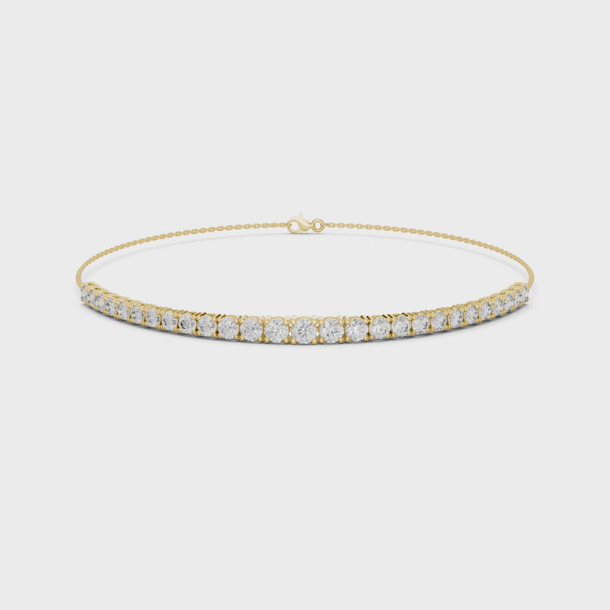Aurora 8 Carat Round Lab Grown Diamond Chain Bracelet - Yellow Gold video