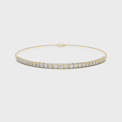 Aurora 8 Carat Round Lab Grown Diamond Chain Bracelet - Yellow Gold video