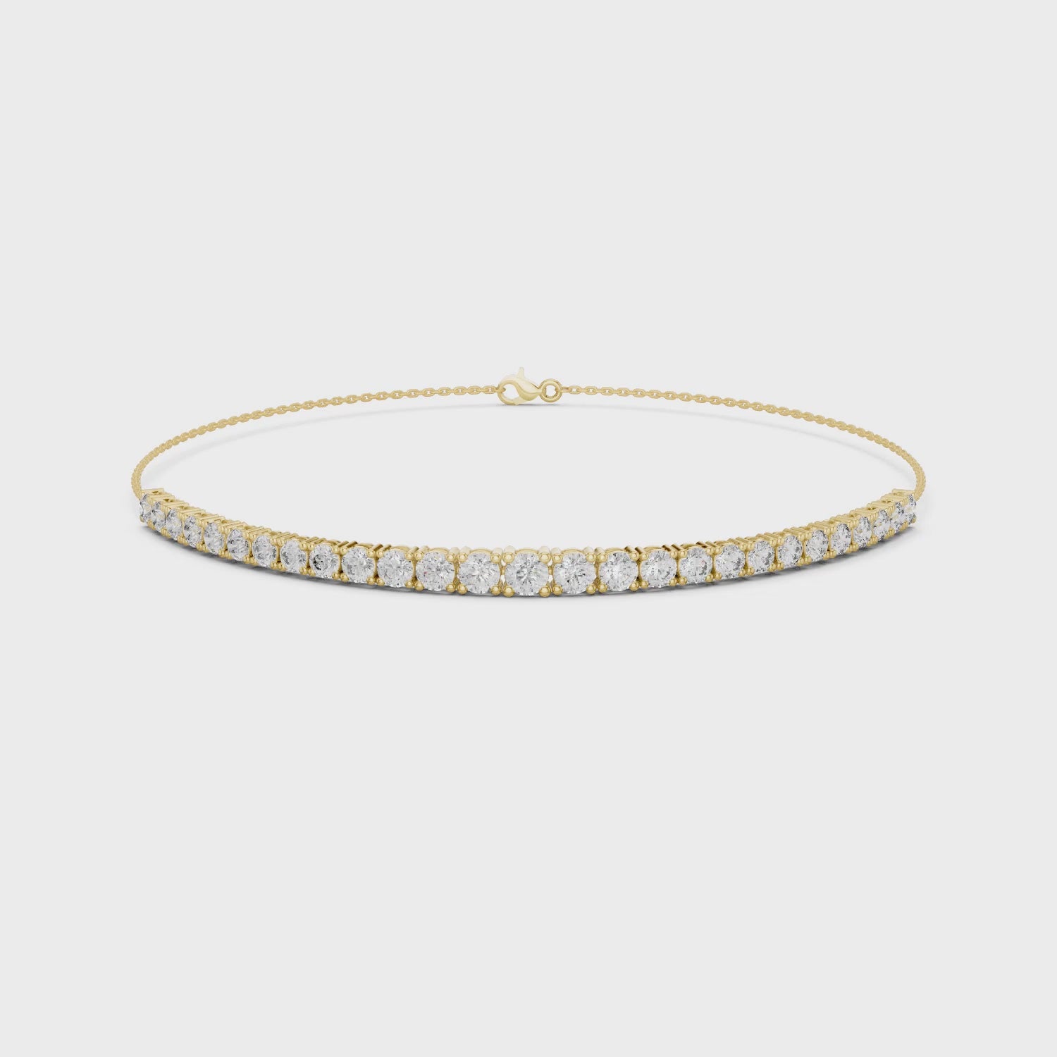 Aurora 8 Carat Round Lab Grown Diamond Chain Bracelet - Yellow Gold video