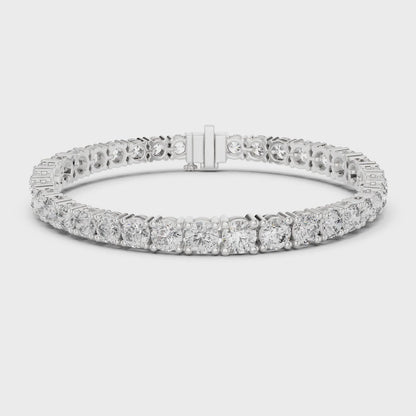 Aurora 12 Carat Round Lab Grown Diamond Collet Tennis Bracelet - White Gold video