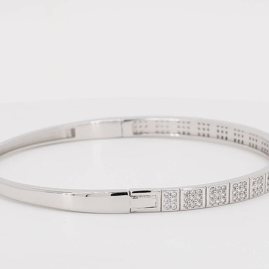 Divara Nadia Bangle sterling silver 925 cubic zirconia bracelet, 360 degree video