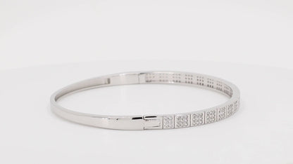 Divara Nadia Bangle sterling silver 925 cubic zirconia bracelet, 360 degree video