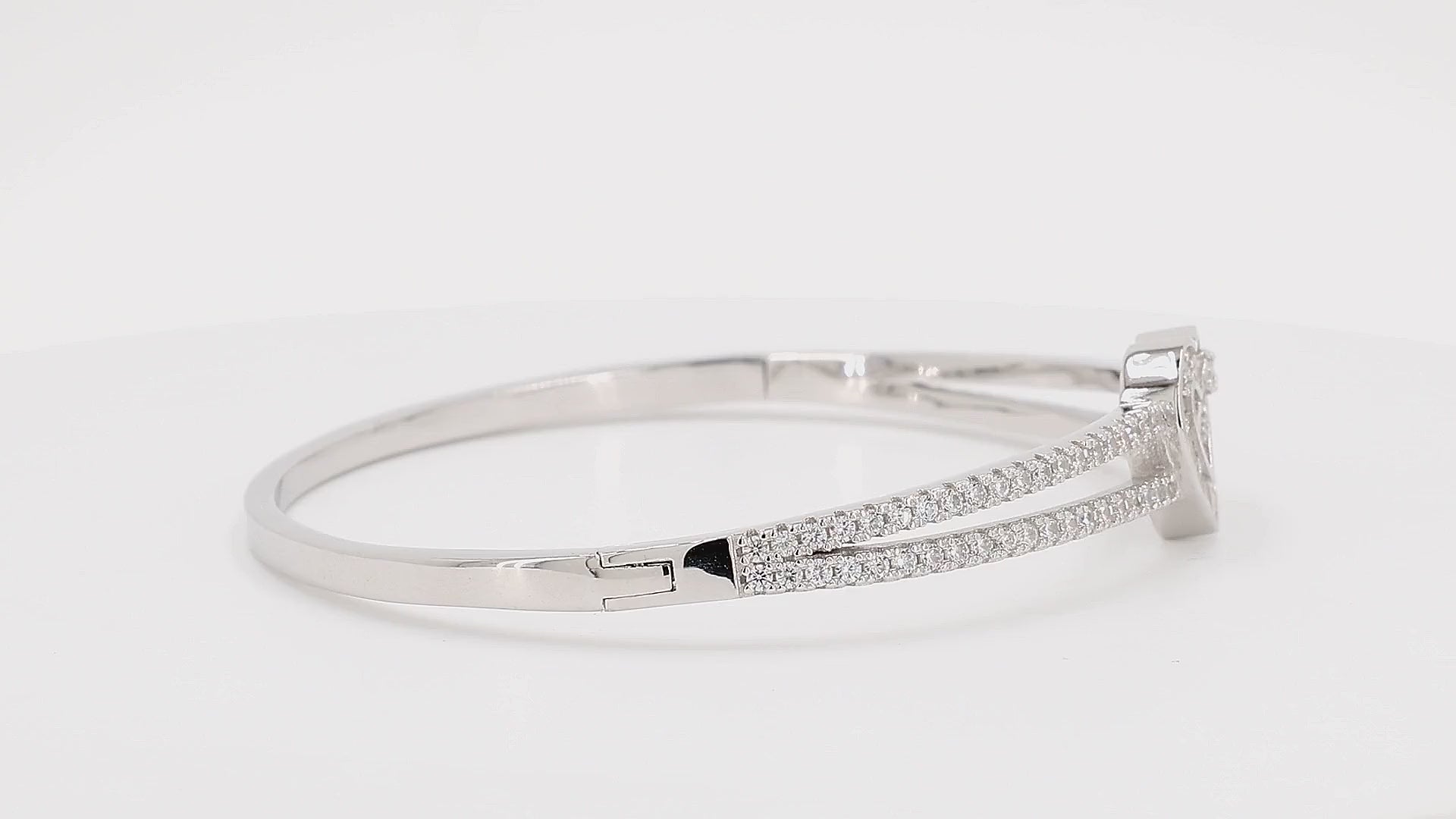Divara Romy Bangle sterling silver 925 cubic zirconia bracelet, 360 degree video