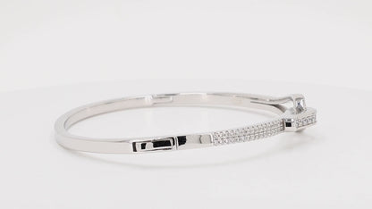 Divara Aurelie Bangle sterling silver 925 cubic zirconia bracelet, 360 degree video
