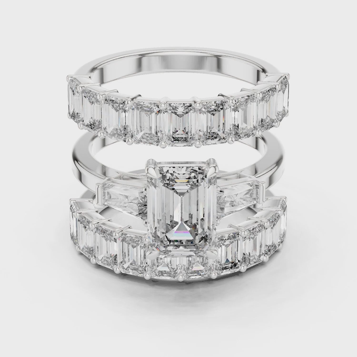 Vera 2 Carat Emerald Lab Grown Diamond Eternity Ring - White Gold video