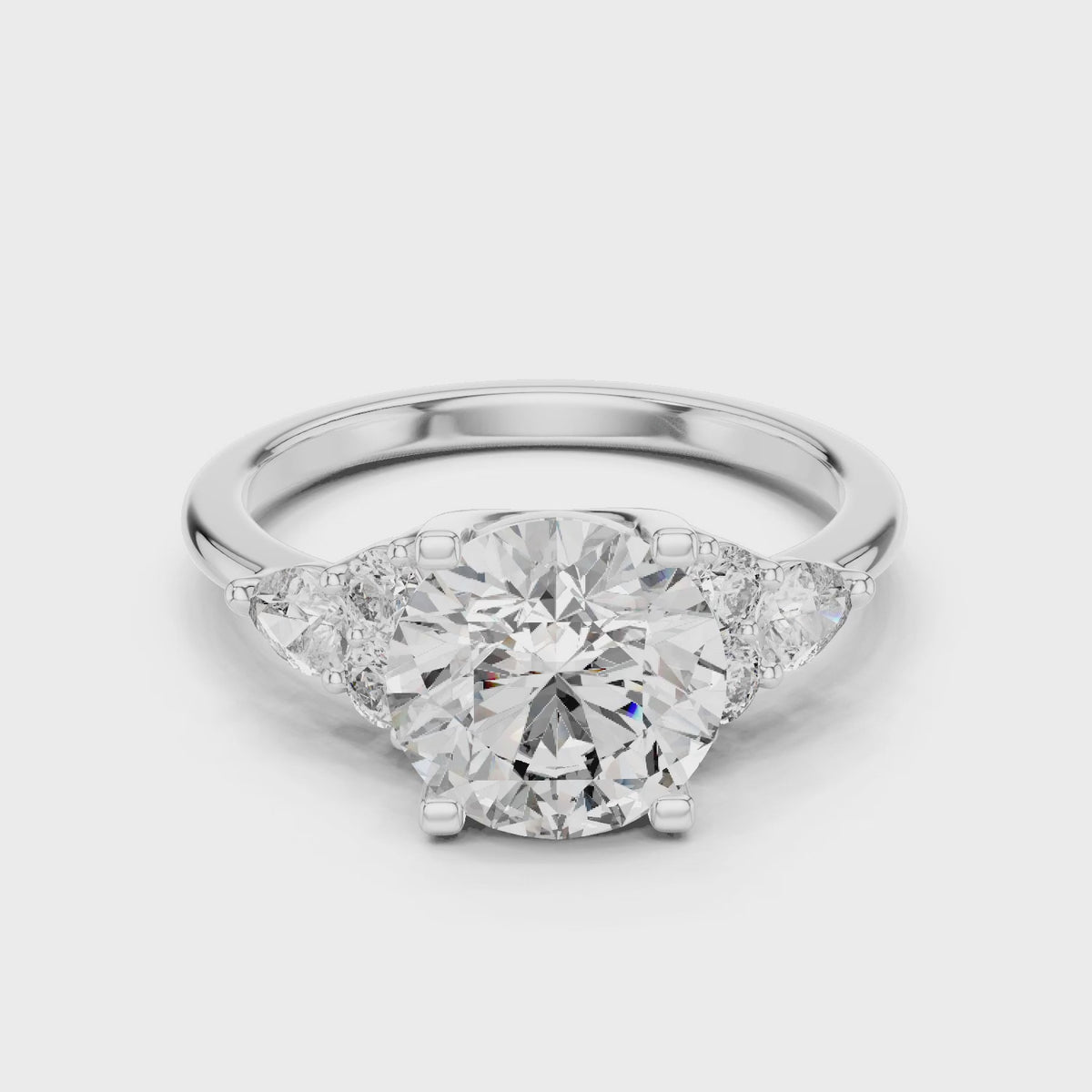 Sienna 2 Carat Round Lab Grown Diamond Pear Engagement Ring - White Gold video