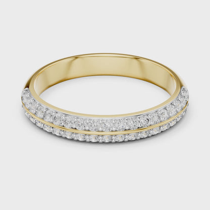 Aurora 0.33ct Round Lab Grown Diamond Domed Wedding Band - Yellow Gold video