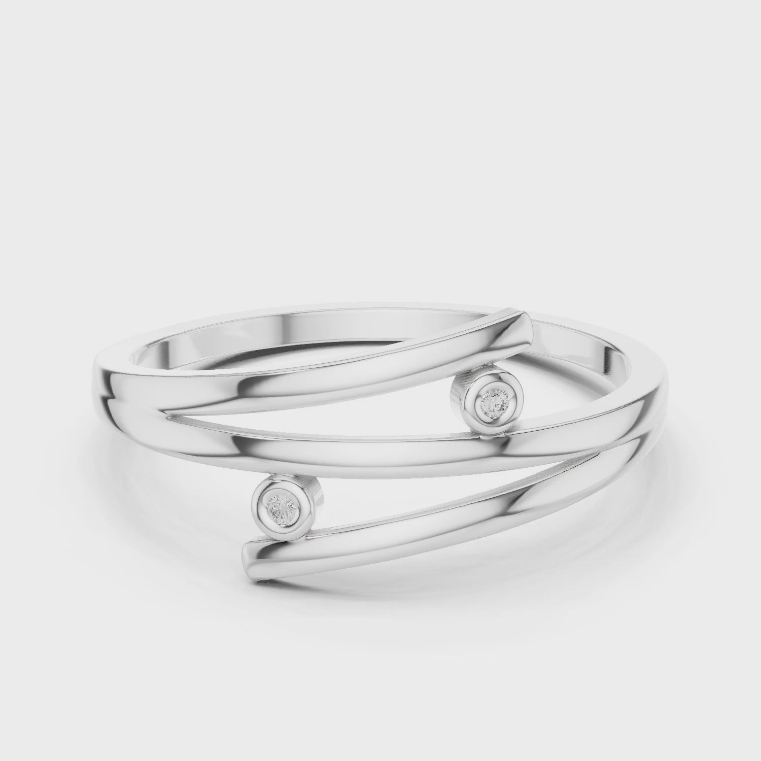 Isla Round Lab Grown Diamond Open Ring - White Gold video