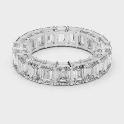 Aurora 6 Carat Emerald Lab Grown Diamond Collet Eternity Ring - White Gold video