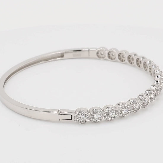 Divara Briar Bangle sterling silver 925 cubic zirconia bracelet, 360 degree video