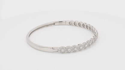 Divara Briar Bangle sterling silver 925 cubic zirconia bracelet, 360 degree video