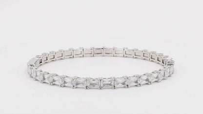 Divara Mireille Bangle sterling silver 925 cubic zirconia bracelet, 360 degree video