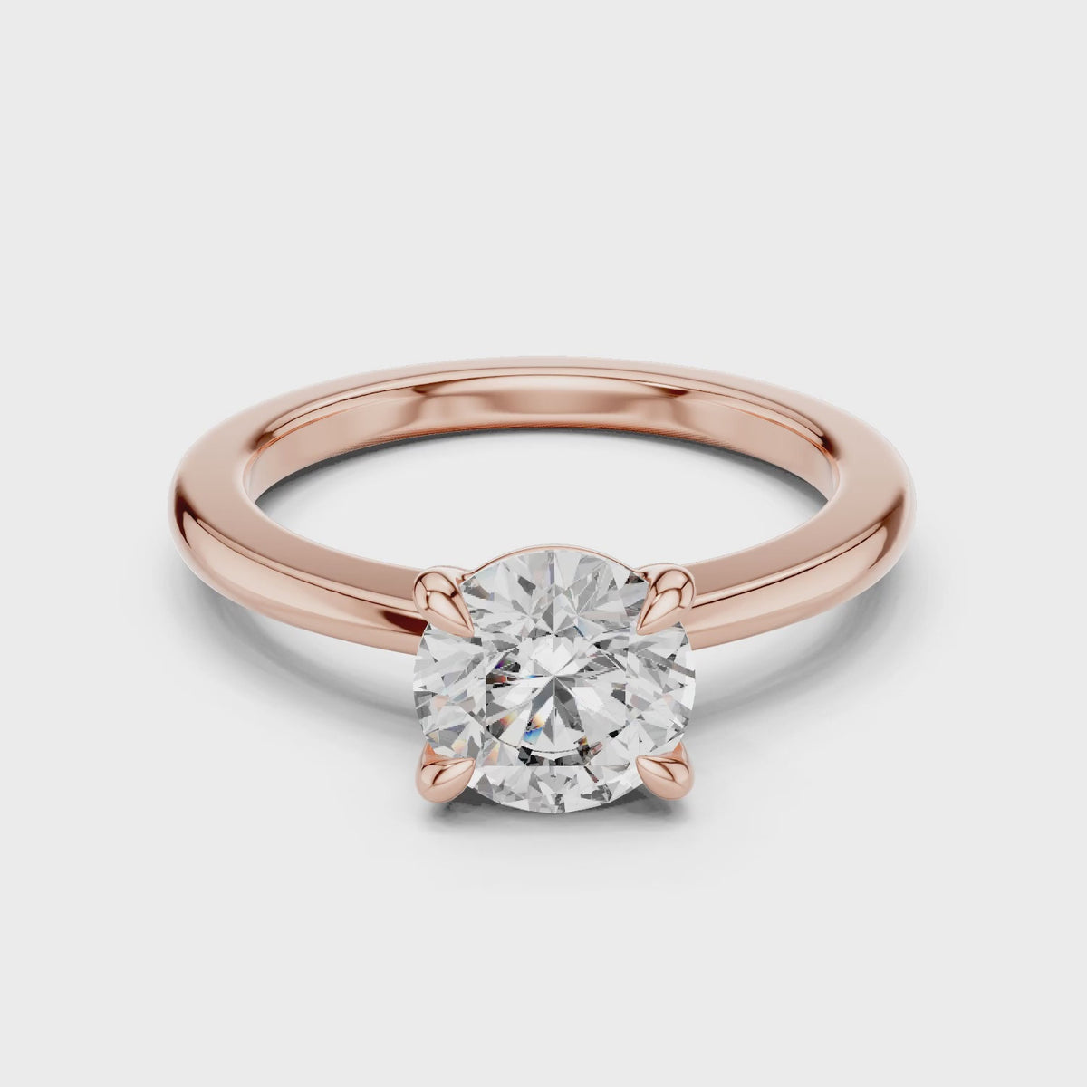 Clara 1.5 Carat Round Lab Grown Diamond Claw Solitaire Engagement Ring - Rose Gold video
