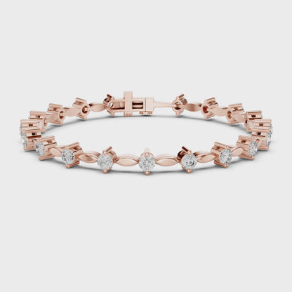 Isla 2 Carat Round Lab Grown Diamond Station Bracelet - Rose Gold video