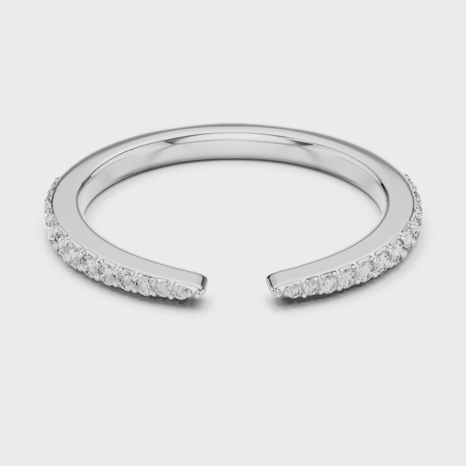 Aurora 0.25ct Round Lab Grown Diamond Open Ring - White Gold video