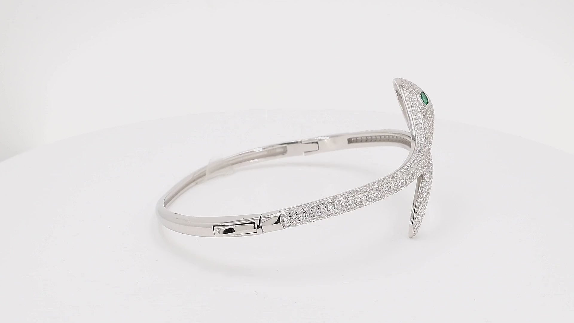 Divara Vesper Bangle sterling silver 925 cubic zirconia bracelet, 360 degree video