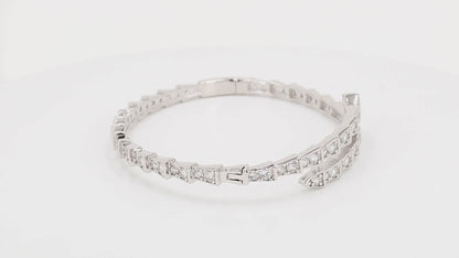 Divara Delphine Bangle sterling silver 925 cubic zirconia bracelet, 360 degree video