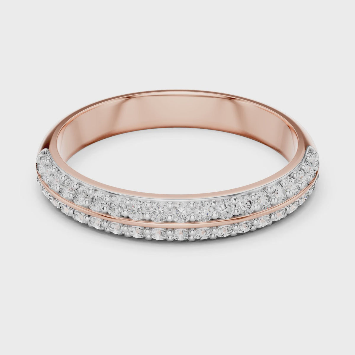 Aurora 0.33ct Round Lab Grown Diamond Domed Wedding Band - Rose Gold video