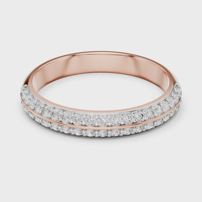 Aurora 0.33ct Round Lab Grown Diamond Domed Wedding Band - Rose Gold video