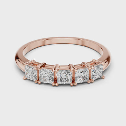 Vera 0.50ct Princess Lab Grown Diamond Half Eternity Ring - Rose Gold video