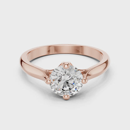 Clara 1 Carat Round Lab Grown Diamond Collet Solitaire Engagement Ring - Rose Gold video