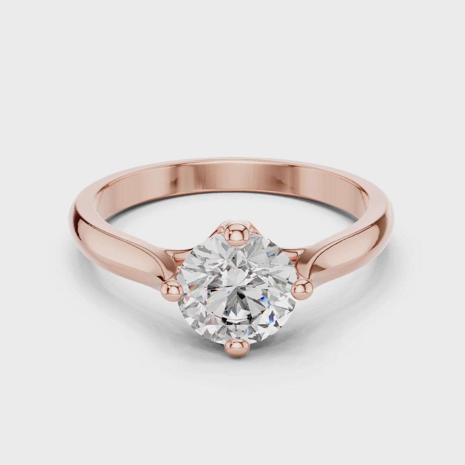 Clara 1 Carat Round Lab Grown Diamond Collet Solitaire Engagement Ring - Rose Gold video