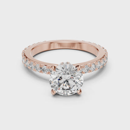 Sienna 1 Carat Round Lab Grown Diamond Slim Engagement Ring - Rose Gold video