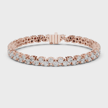 Aurora 6 Carat Round Lab Grown Diamond Collet Tennis Bracelet - Rose Gold video