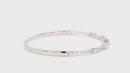 Divara Odette Bangle sterling silver 925 cubic zirconia bracelet, 360 degree video
