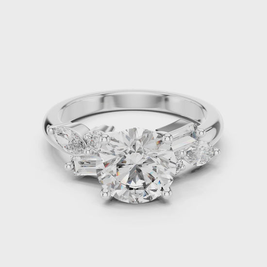 Nova 2 Carat Round Lab Grown Diamond Engagement Ring - White Gold video