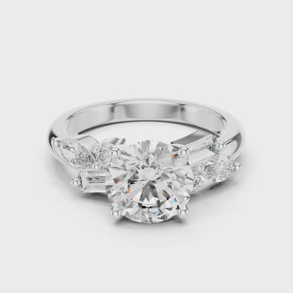 Nova 2 Carat Round Lab Grown Diamond Engagement Ring - White Gold video